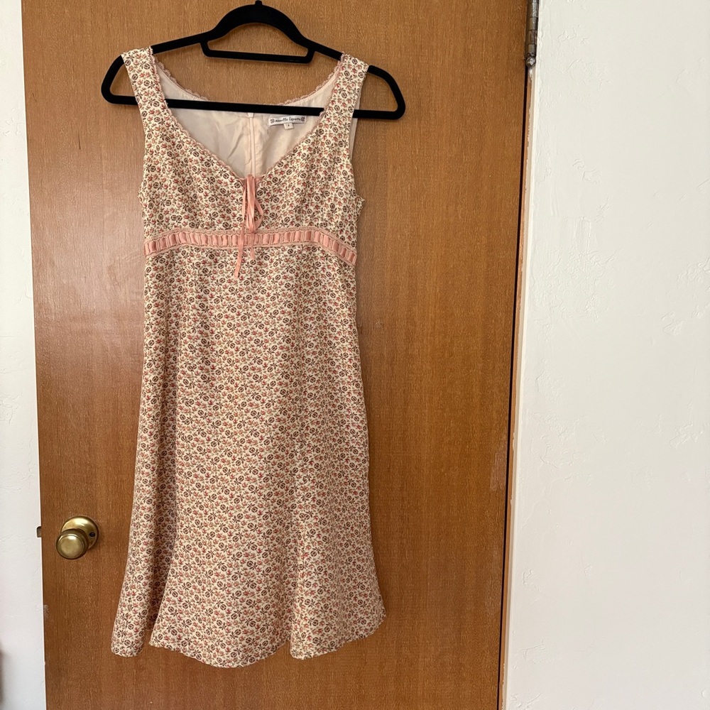 Vtg Nanette Lepore Silk Babydoll Floral Sleeveless Dress sz 4